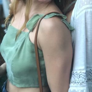 Green crop top